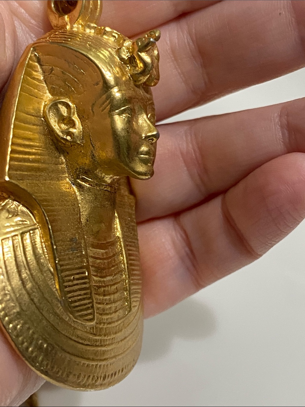 VTG Gold Egyptian Pharaoh Pendant Necklace - Picture 10 of 10